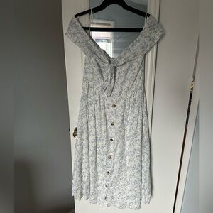 Francesca’s- Annie Off The Shoulder Floral Midi Dress, Large